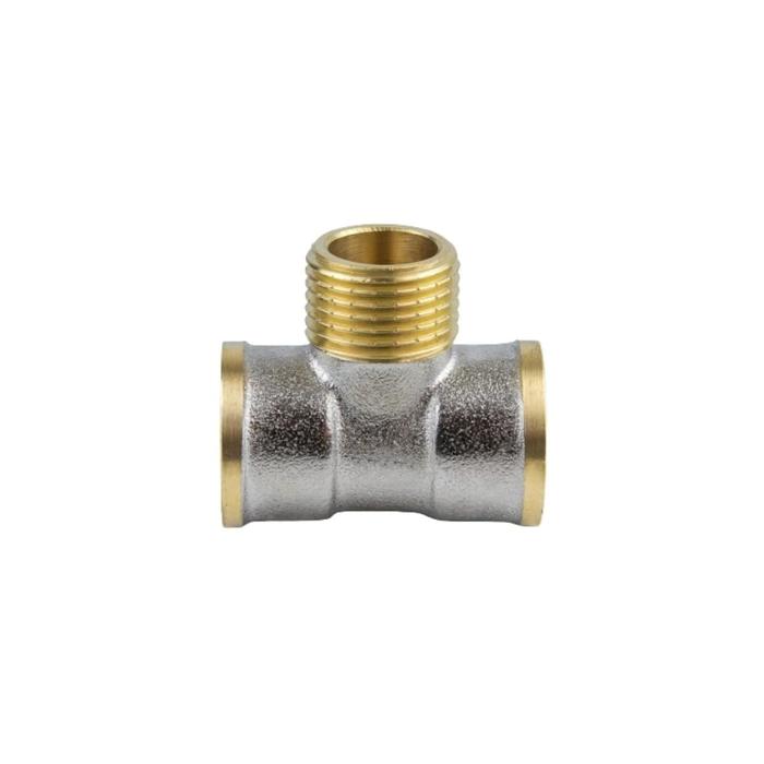 

Тройник Aquasfera 9009-01, 1/2", внутренняя/наружная/внутренняя, никелированная латунь