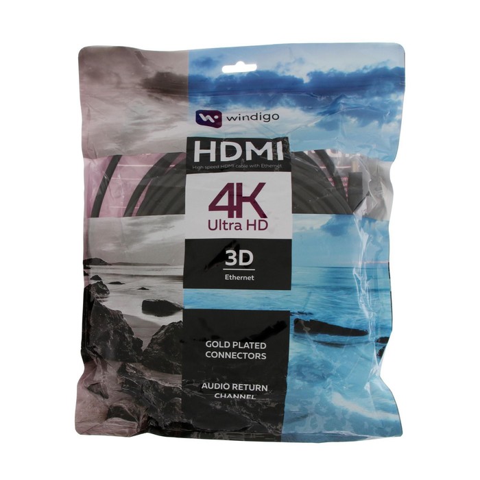 Кабель HDMI Windigo, HDMI(m)-HDMI(m), v 1.4, 15 м,позол разъемы,феррит кольца,3D,4K,черный - фото 51524460