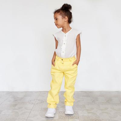 Джинсы для девочки MINAKU: Casual collection KIDS, лимонные, рост 116 см
