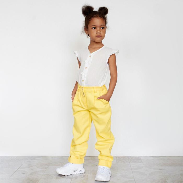 Джинсы для девочки MINAKU: Casual collection KIDS, лимонные, рост 134 см