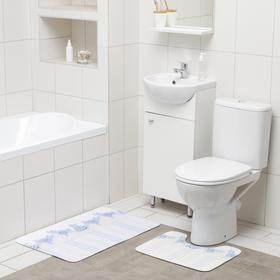 Набор ковриков для ванной и туалета Доляна «Рози», 2 шт: 50×80, 40×50 см