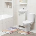 Набор ковриков для ванной и туалета Доляна «Тропический», 2 шт: 50×80, 40×50 см - фото 9315779