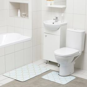 Набор ковриков для ванной и туалета Доляна «Чешуя», 2 шт: 50×80, 40×50 см
