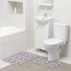 Набор ковриков для ванной и туалета Доляна «Волна», 2 шт: 50×80, 40×50 см, цвет коричневый - фото 9315815