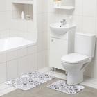 Набор ковриков для ванной и туалета Доляна «Плитка», 2 шт: 50×80, 40×50 см, цвет коричневый - фото 3026770