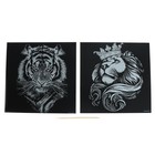 Набор гравюр «Большие кошки», с металлическим эффектом «золото», 2 шт, 19х19 см - фото 6441002