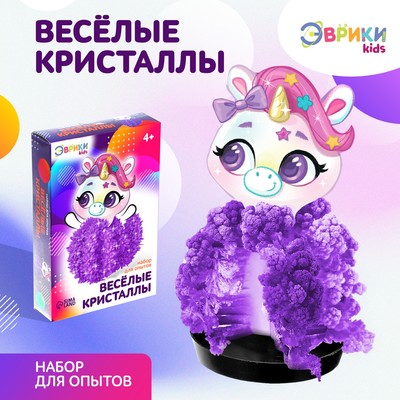 Выращивание кристалла «Весёлые. Единорожка», набор для опытов, сделай сам