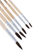 Набор кистей для рисования, белка, 6 штук: № 1, 3, 5, 7, 9, 11, круглые, деревянная ручка, международный размер - фото 123137880