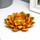 Подсвечник полистоун на 1 свечу "Золотой цветок" 3,5х12х12 см - фото 21309601