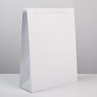 Пакет подарочный ламинированный, упаковка, «Белый», L 28 х 38 х 9 см - Фото 1
