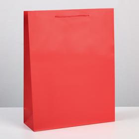 Пакет подарочный ламинированный, упаковка, «Красный», L 28 х 38 х 9 см