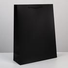 Пакет подарочный ламинированный, упаковка, «Чёрный», L 28 х 38 х 9 см - фото 11506386