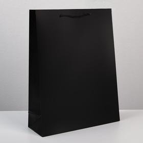 Пакет подарочный ламинированный, упаковка, «Чёрный», L 28 х 38 х 9 см