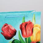 Пакет подарочный ламинированный вертикальный, упаковка, «Тюльпаны», L 31 х 40 х 11.5 см - Фото 3
