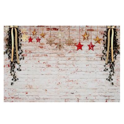 Фотофон винил «Кирпичная стена и звёзды» 100×150 см