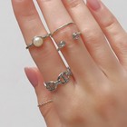 Кольцо набор 5 штук «Идеальные пальчики» блеск, цвет белый в серебре - Фото 3
