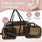 Набор сумок в роддом, 3 шт, цвет прозрачный/черный, M&B - фото 318567133