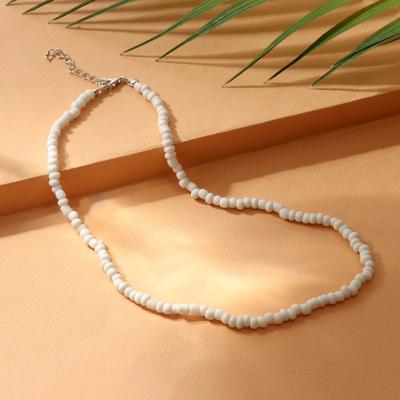 Колье «Бисер» тренд минимал, цвет белый 40 см