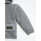 Джемпер детский вязаный с ушками на капюшоне Amarobaby Pure Love, рост 62 см, цвет серый - Фото 3