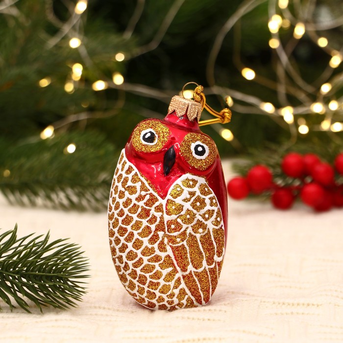 

Ёлочная игрушка "Совушка" ручная роспись, 11 см,