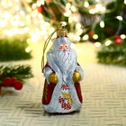 Ёлочная игрушка "Дед Мороз" рябинка, ручная роспись, 13 см - фото 11116942