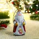 Ёлочная игрушка «Дед Мороз» рябинка, ручная роспись, h=13 см - Фото 2
