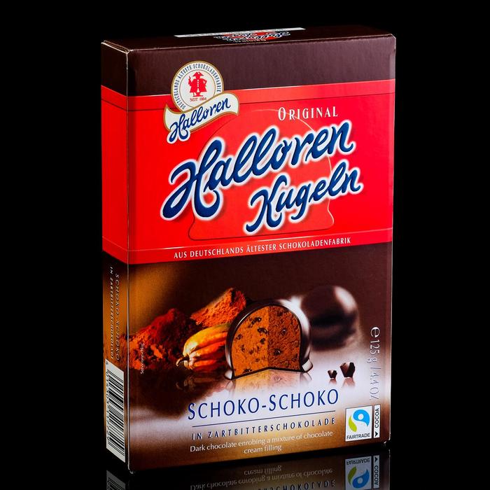 Конфеты Оригинальные шарики Halloren Kugeln «Двойной шоколад», 125 г - Фото 1