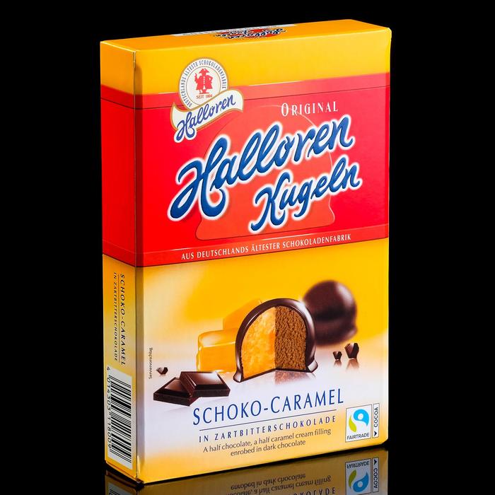 Конфеты Оригинальные шарики Halloren Kugeln карамельно-шоколадные, 125 г - Фото 1