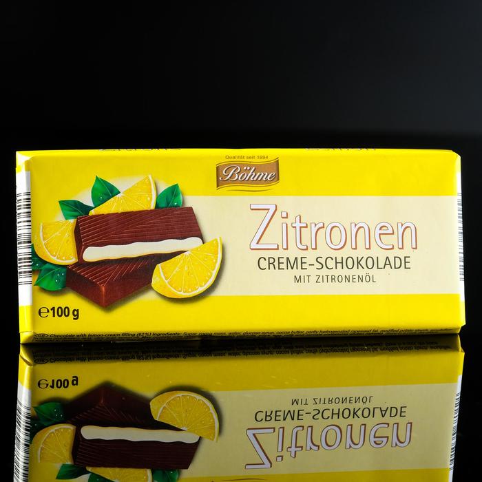 Шоколад Böhme Creme-Schokolade Zitrone с лимонной начинкой, 100 г - Фото 1