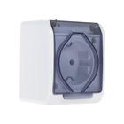 Розетка накладная, 16 А, с заземлением, уличная, IP44, одноместная, белая - Фото 2