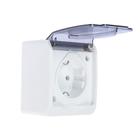 Розетка накладная, 16 А, с заземлением, уличная, IP44, одноместная, белая - Фото 3