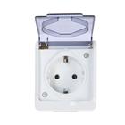 Розетка накладная, 16 А, с заземлением, уличная, IP44, одноместная, белая - Фото 5