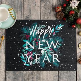 Новогодняя салфетка на стол Happy New Year ПВХ, 40х29 см 6851497