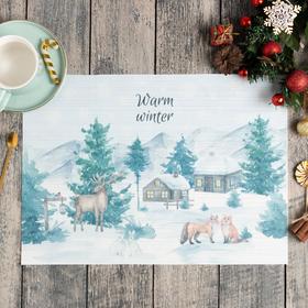 Новогодняя салфетка на стол "Warm winter" ПВХ, 40х29 см 6851500