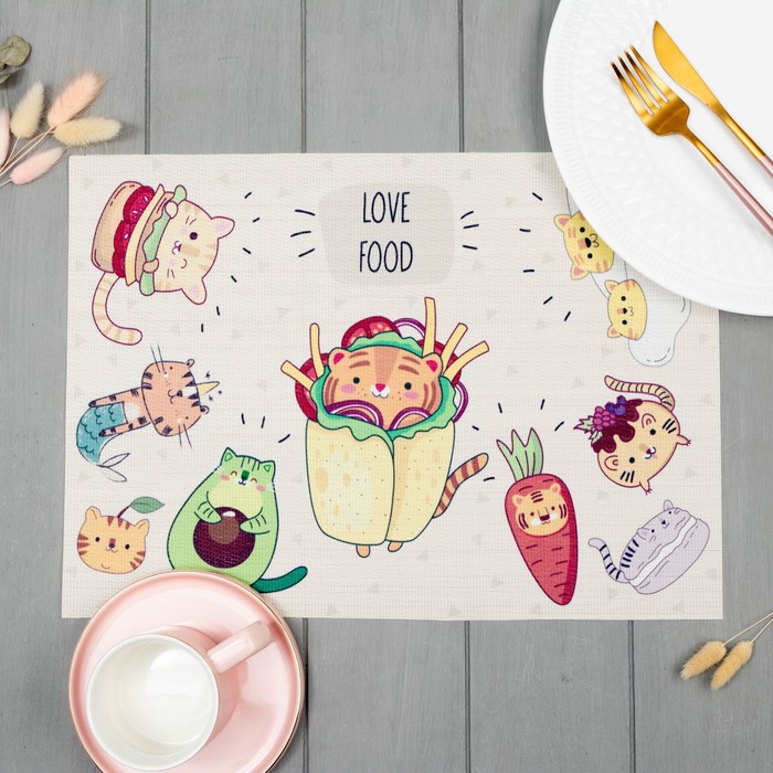 Салфетка на стол Love food, 40×29 см, ПВХ