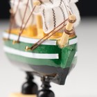 Корабль сувенирный малый «Клеймор», борта зелёные с белой полосой, паруса белые, 3×10×10 см - Фото 2