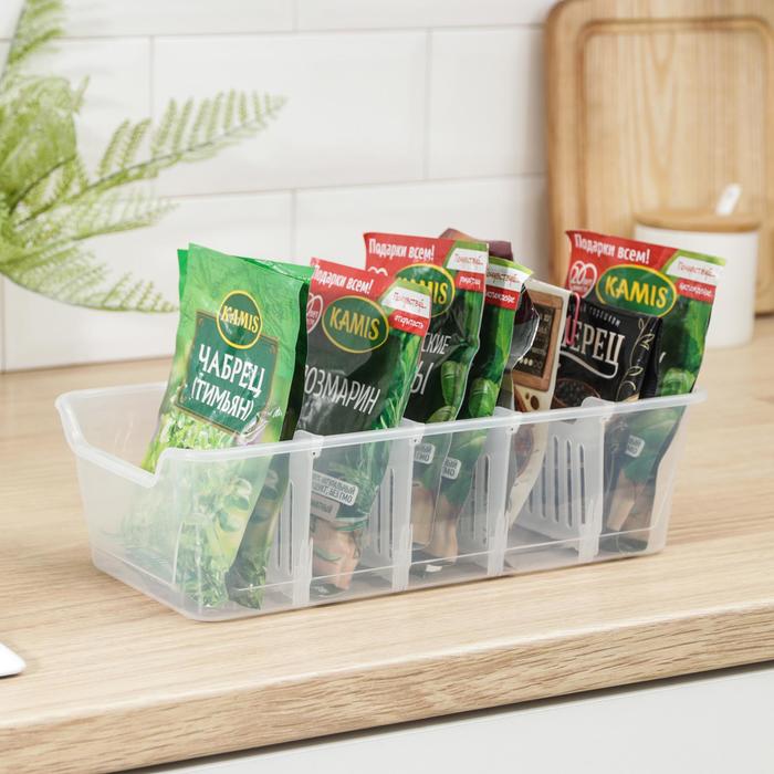 Органайзер для специй Honey, 28×14 см, пластик, прозрачный - Фото 1