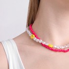 Бусы «Смайл» с жемчугом, жёлто-белые, 40 см - Фото 5