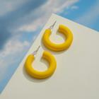 Серьги-кольца "Эстетик" круг, цвет матовый жёлтый, d=2,5см - Фото 1