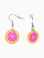 Серьги ассорти «Вкусняшки» яркий цитрус, цвет жёлто-розовый в серебре - Фото 1