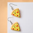 Серьги ассорти «Вкусняшки» кусочек пиццы, цветные в серебре - фото 318567824
