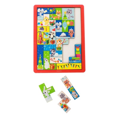 Тетрис «Новый год! Праздник у зверят», 20 деталей