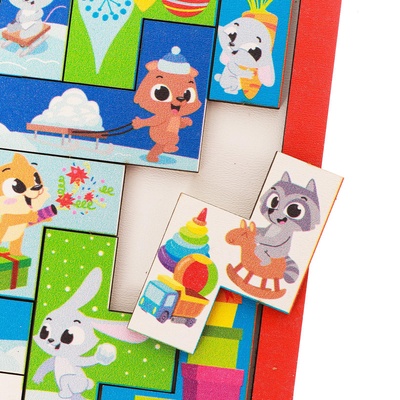 Тетрис «Новый год! Праздник у зверят», 20 деталей