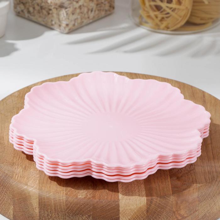 Набор фигурных тарелок «Незабудка», 6 шт, 20×10 см, цвет МИКС - Фото 1