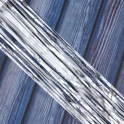 Дождик новогодний серебристый, b-7.5 см, L-200 см