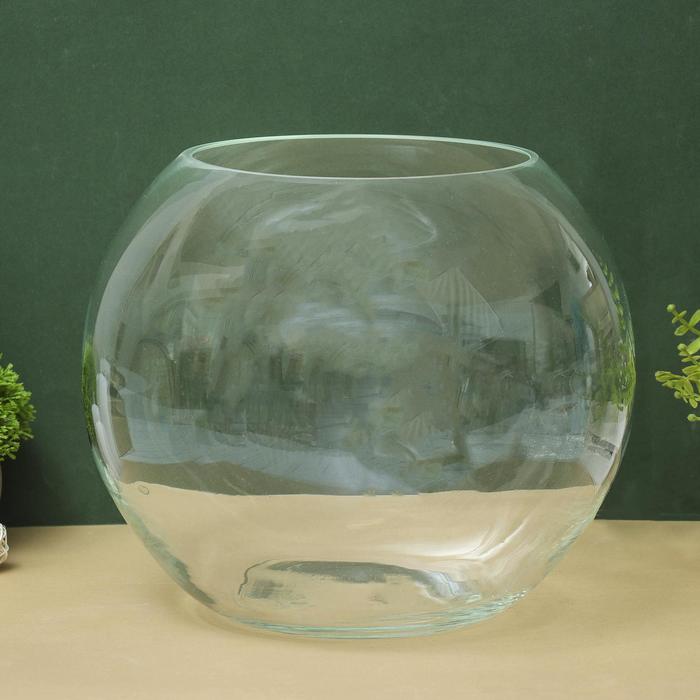 Ваза «Шаровая», 10 л, d горл. 21 см, 30×25 см, стекло, прозрачная - Фото 1