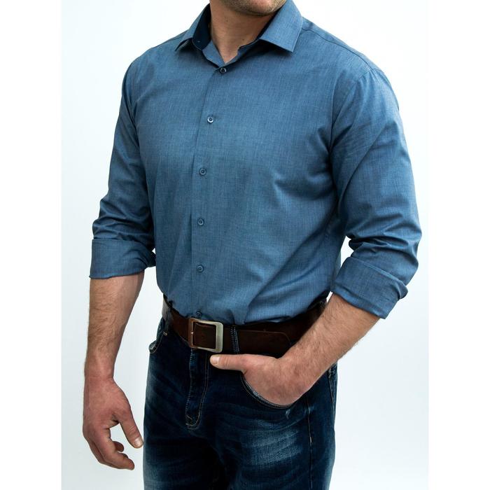 Рубашка мужская, рост 170-176, размер 40, цвет джинсовый