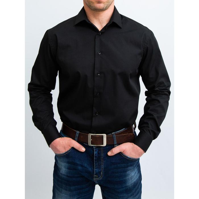 Рубашка мужская, рост 170-176, размер 40, цвет черный