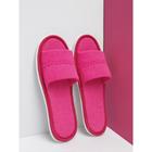 Тапочки женские открытый нос, размер 36-38, цвет малиновый - Фото 2