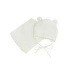 Шапочка на завязках с помпонами детская Amarobaby Pure Love Pompony, с подкладом, размер 44-46 см, цвет молочный - Фото 3